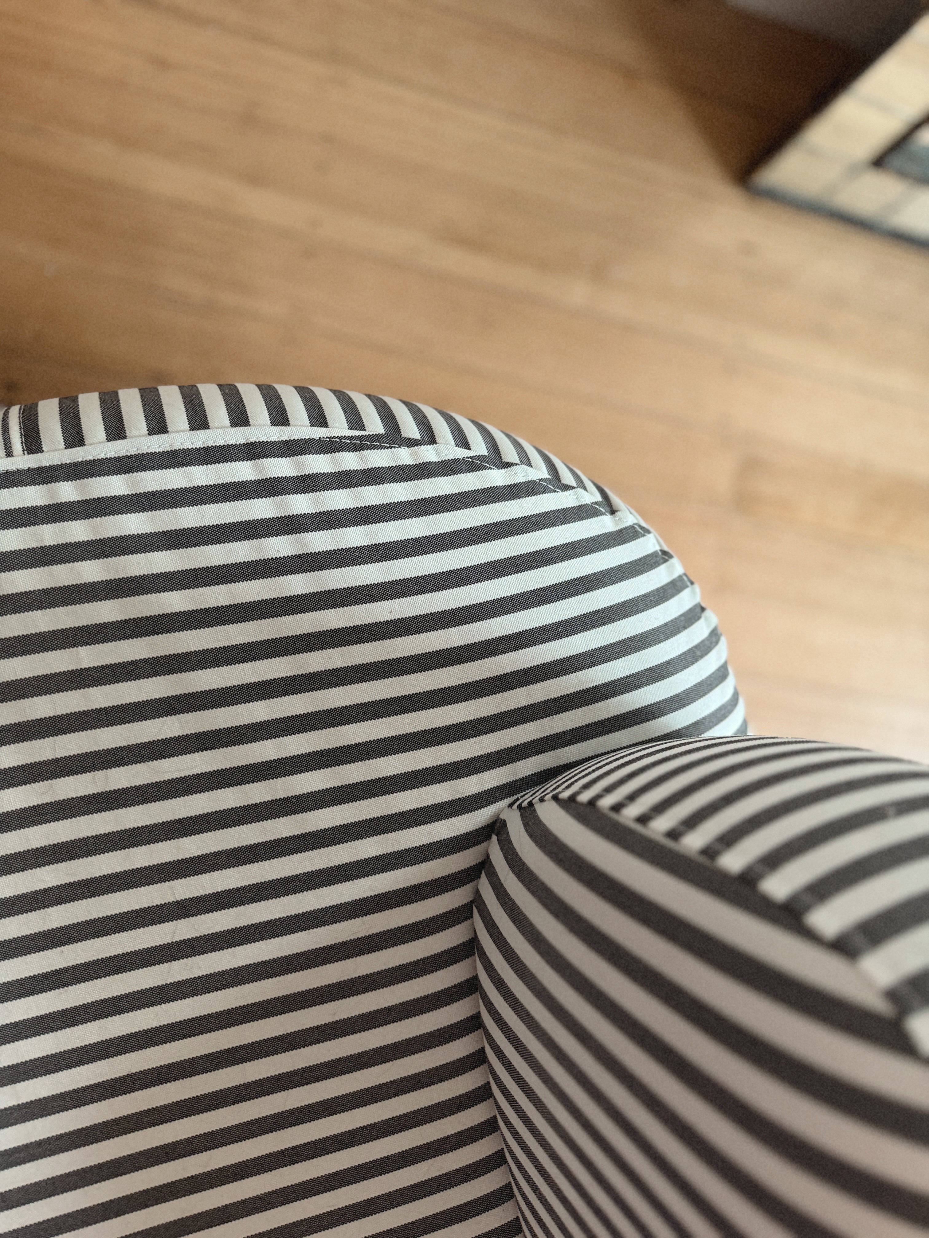 Custom Chrome + Stripe Curve Sofa