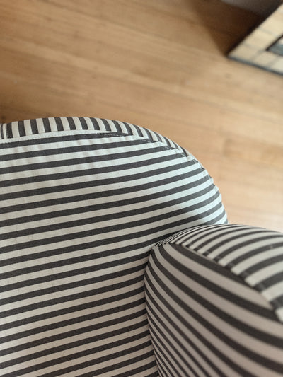 Custom Chrome + Stripe Curve Sofa