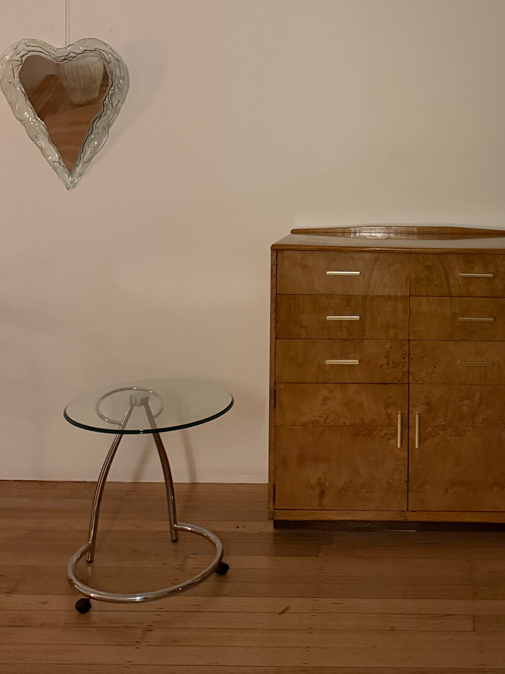 Chrome + Glass Side Table