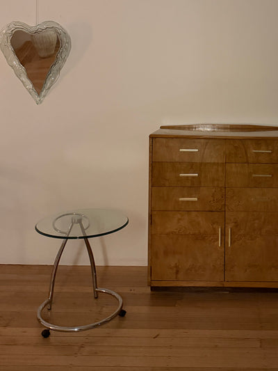 Chrome + Glass Side Table