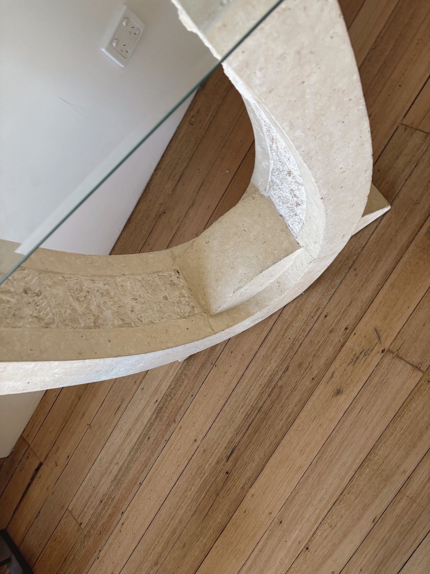 Vintage Fossil Stone Console Table