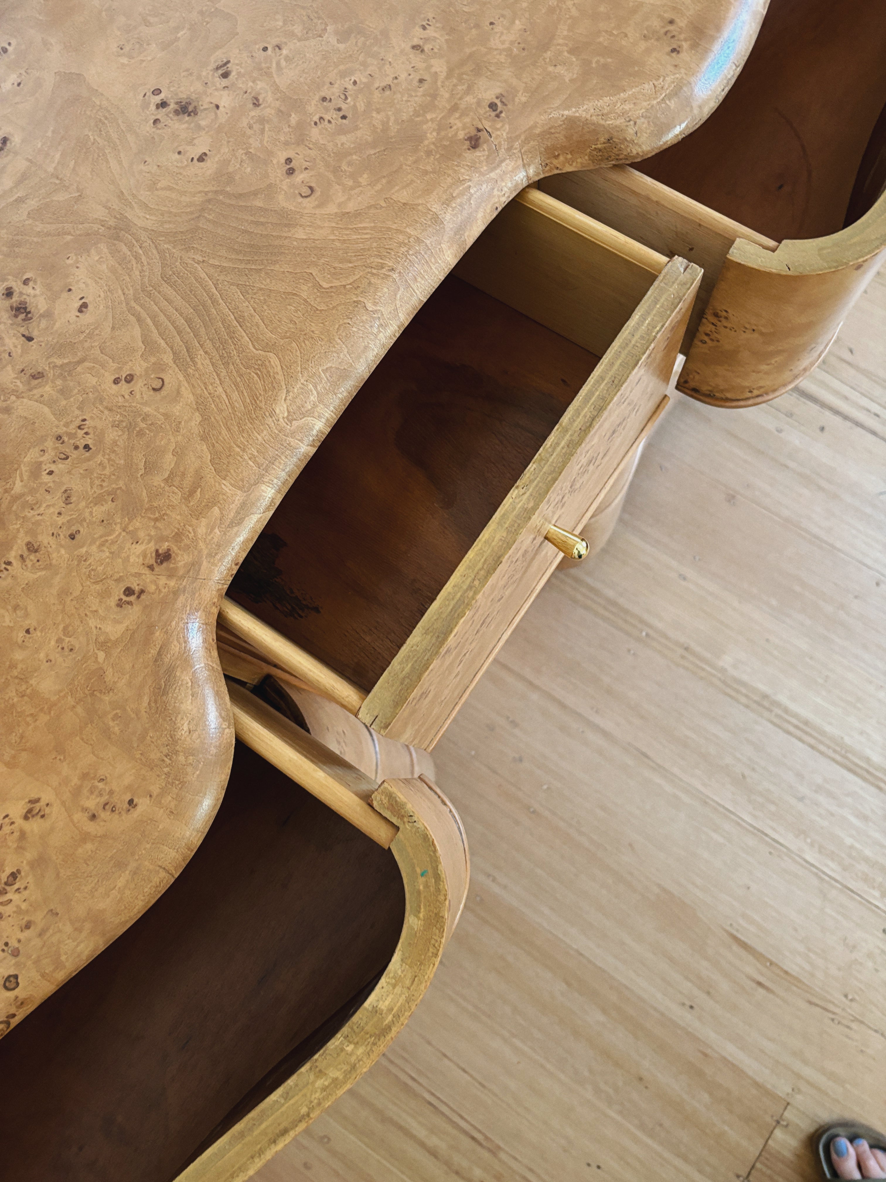 Curve Front Burl Drawers