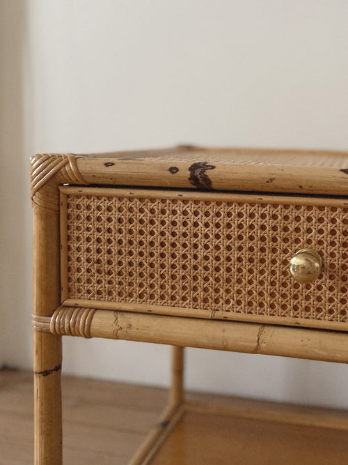 Vintage Rattan Side Tables