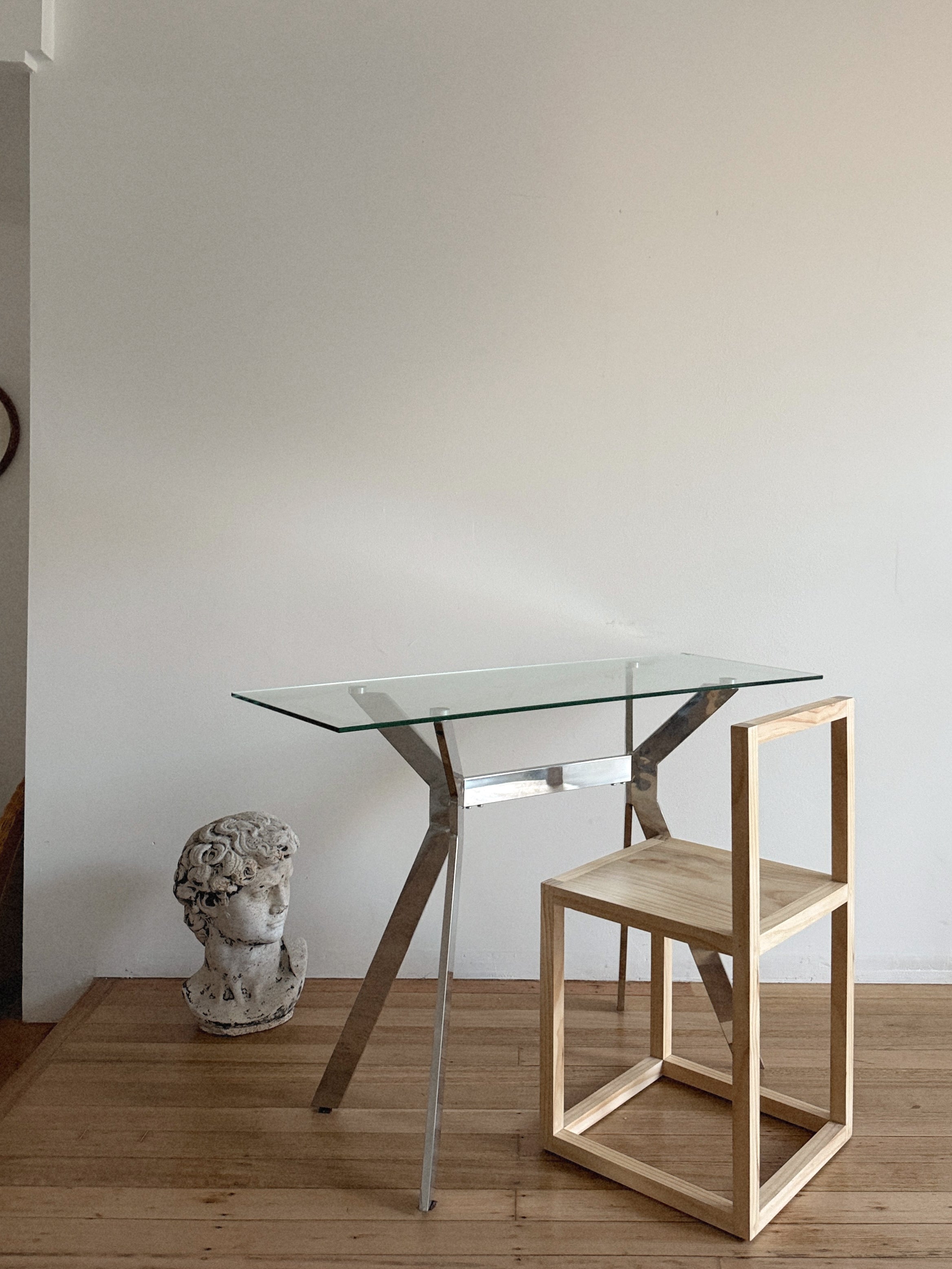 Glass + Chrome Desk/Table