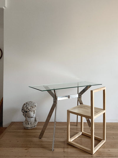 Glass + Chrome Desk/Table