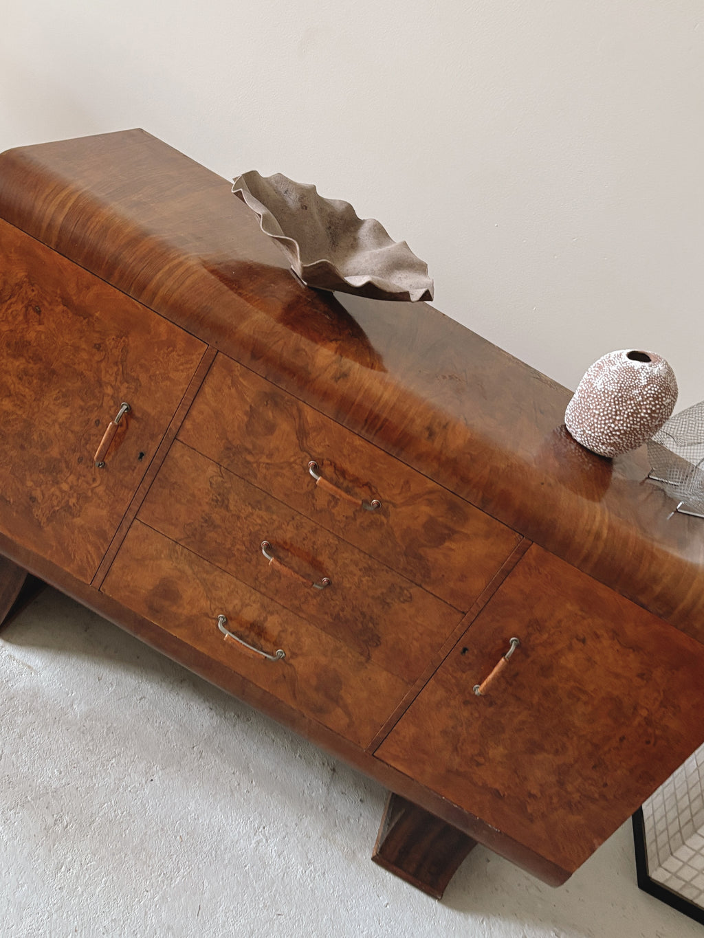 Art deco European Burl Sideboard