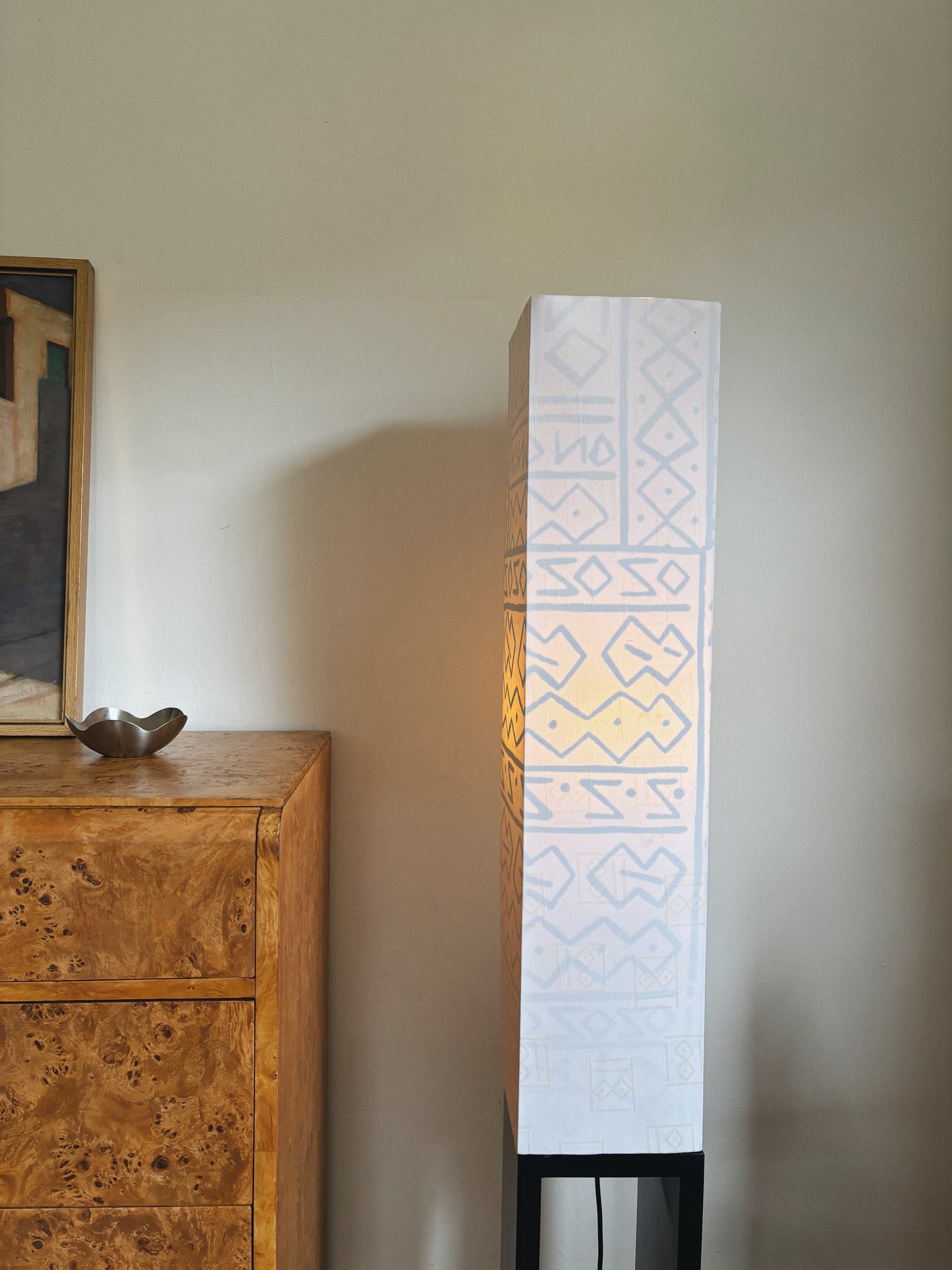 2000s Patterned Fabric Floor Lamp