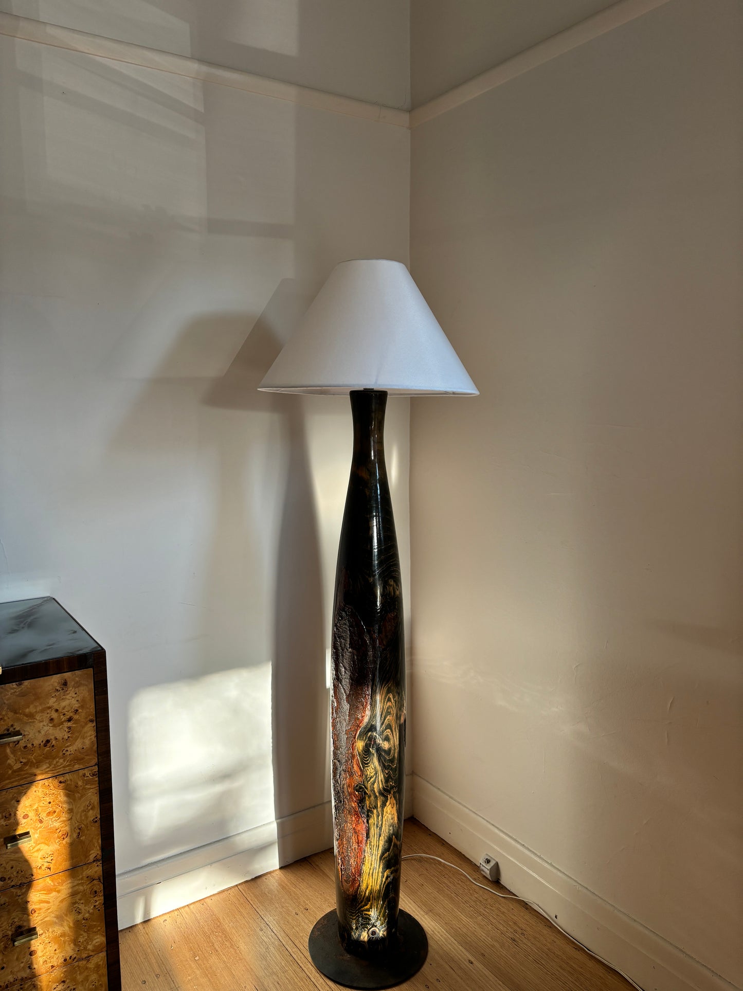 Vintage Hand Carved Floor Lamp