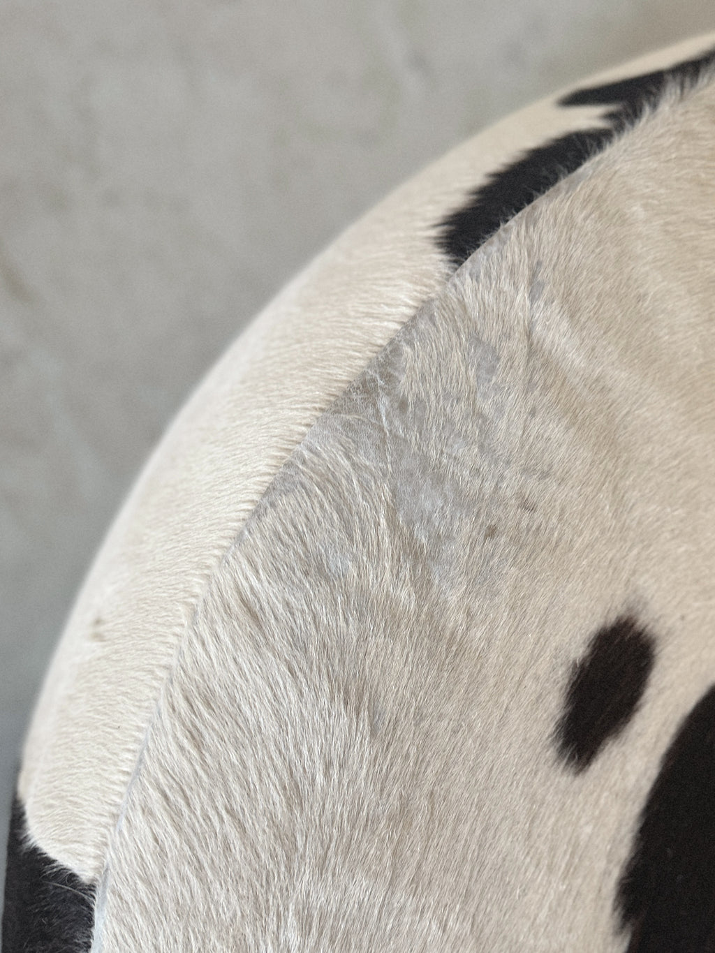 Round Cowhide Ottoman