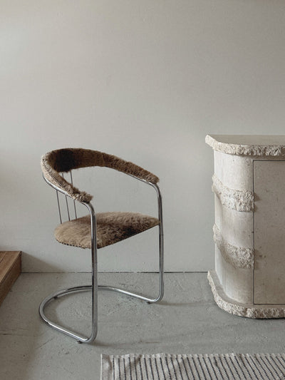 Bespoke Chrome Hide Chair