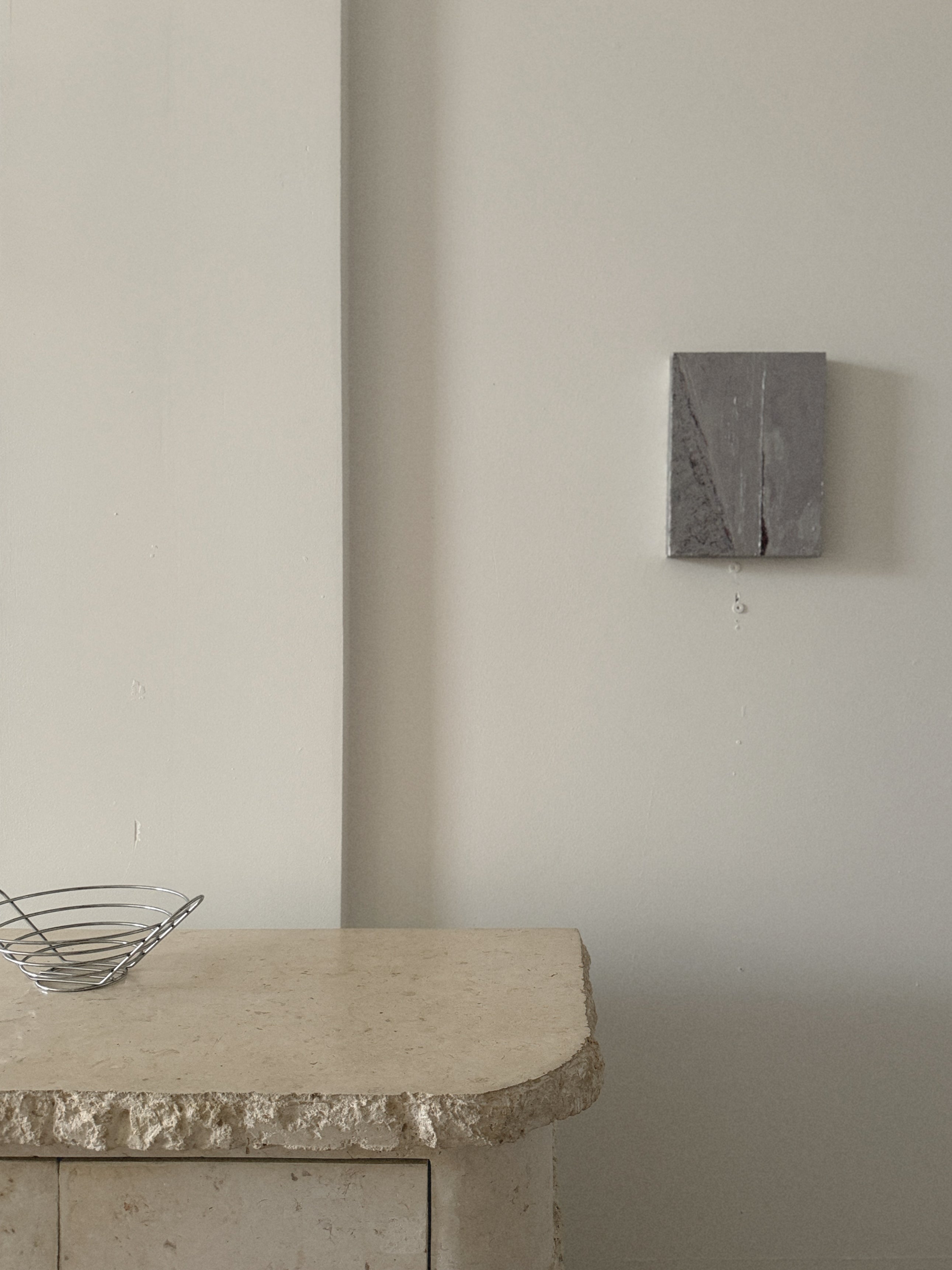 2000s Silver Painting on Canvas