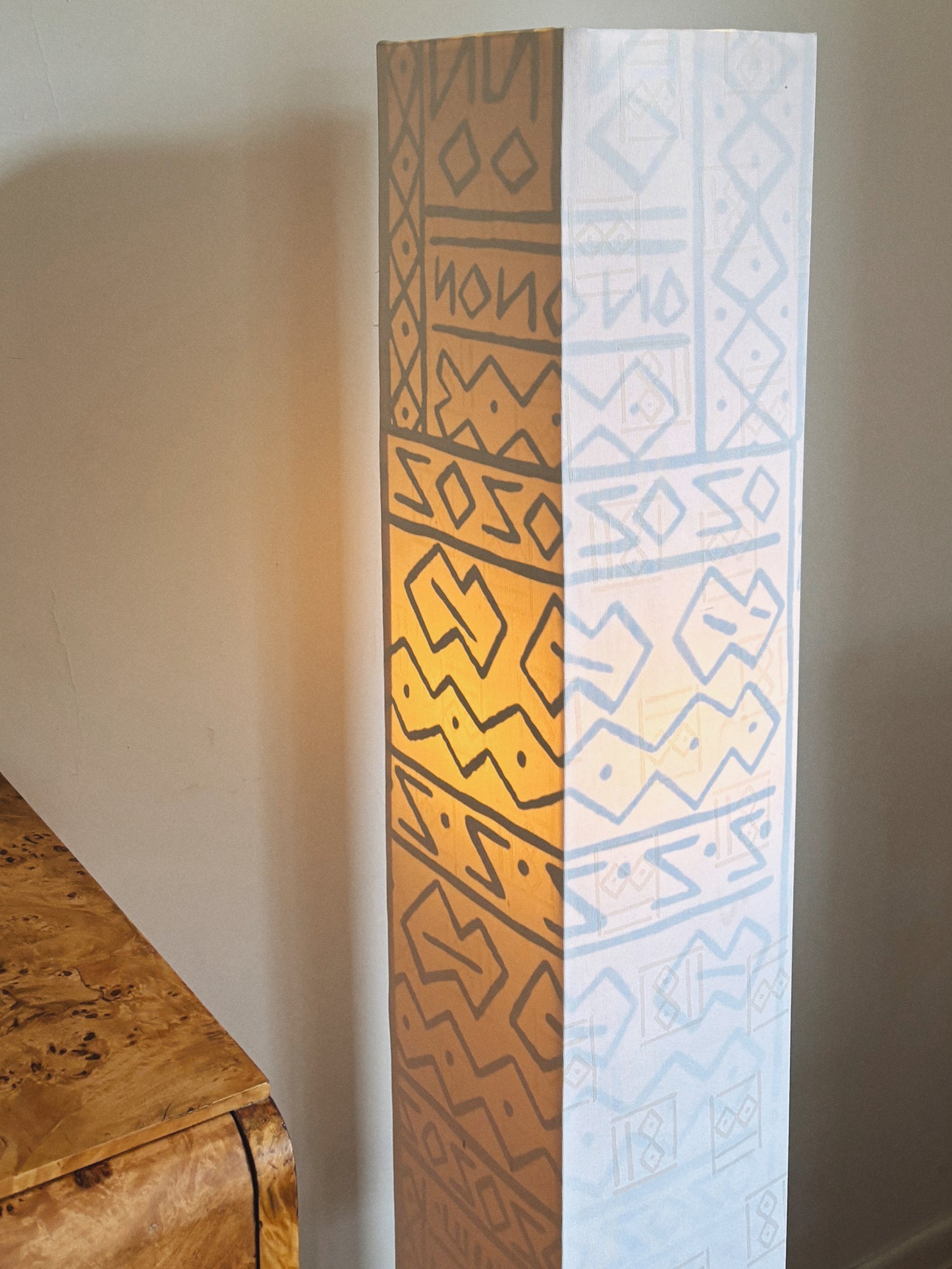 2000s Patterned Fabric Floor Lamp