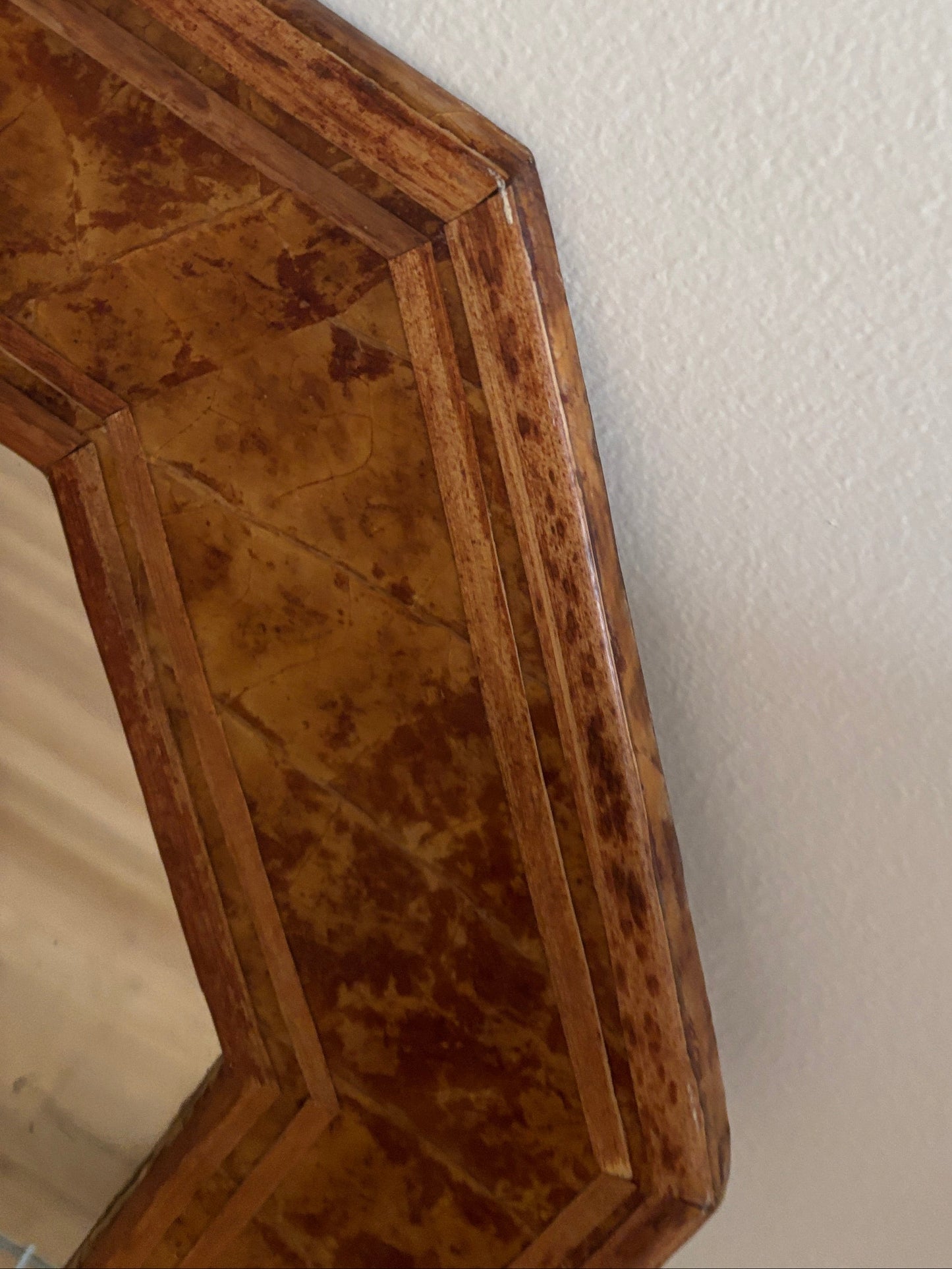 Burl Pattern Vintage Mirror