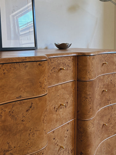 Curve Front Burl Drawers
