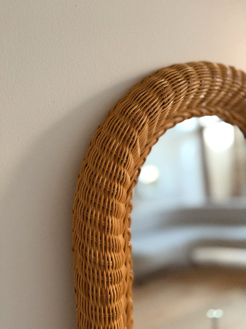 1970s Rattan Arch Mirror