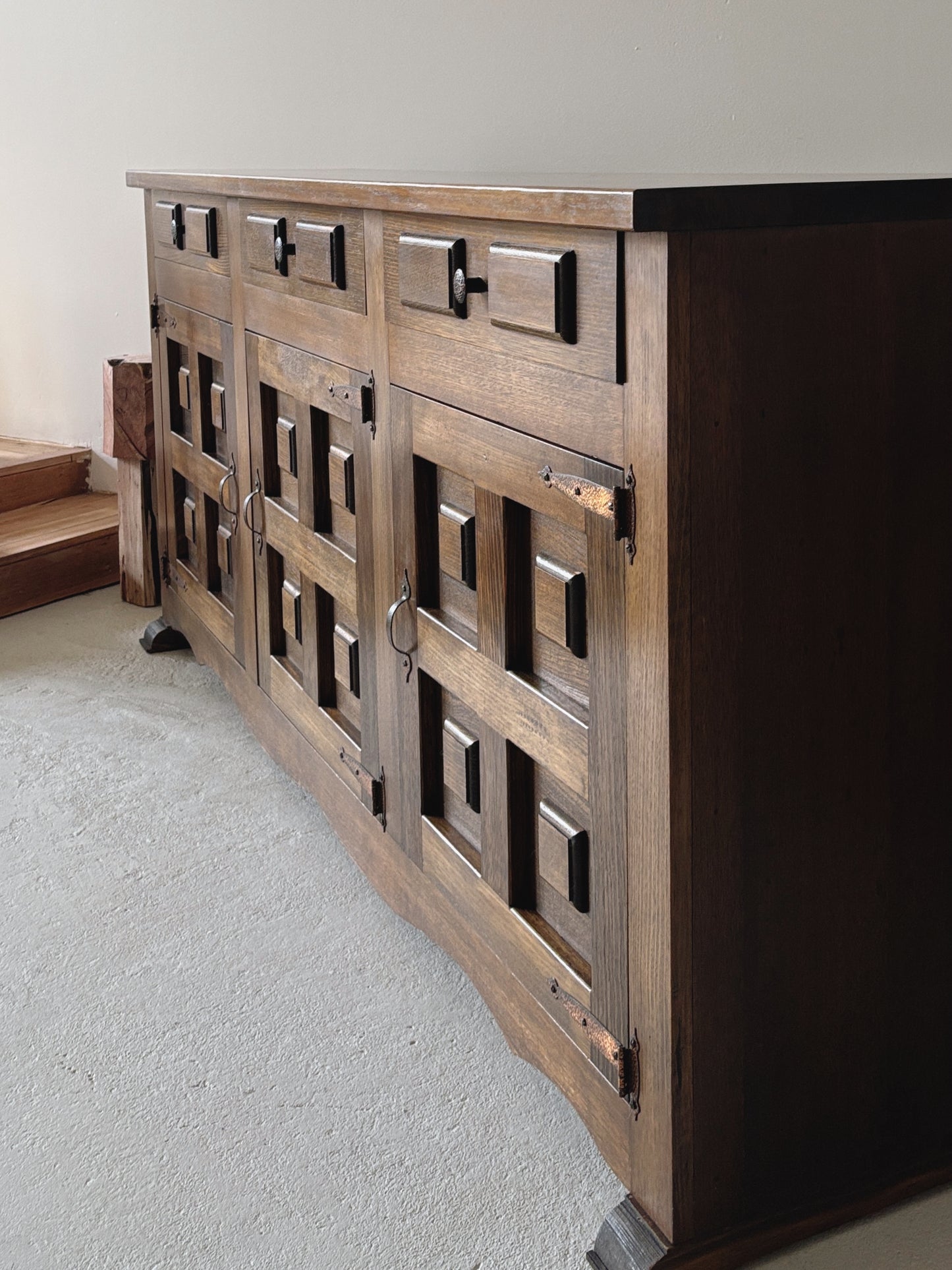 1970s Brutalist Walnut Sideboard