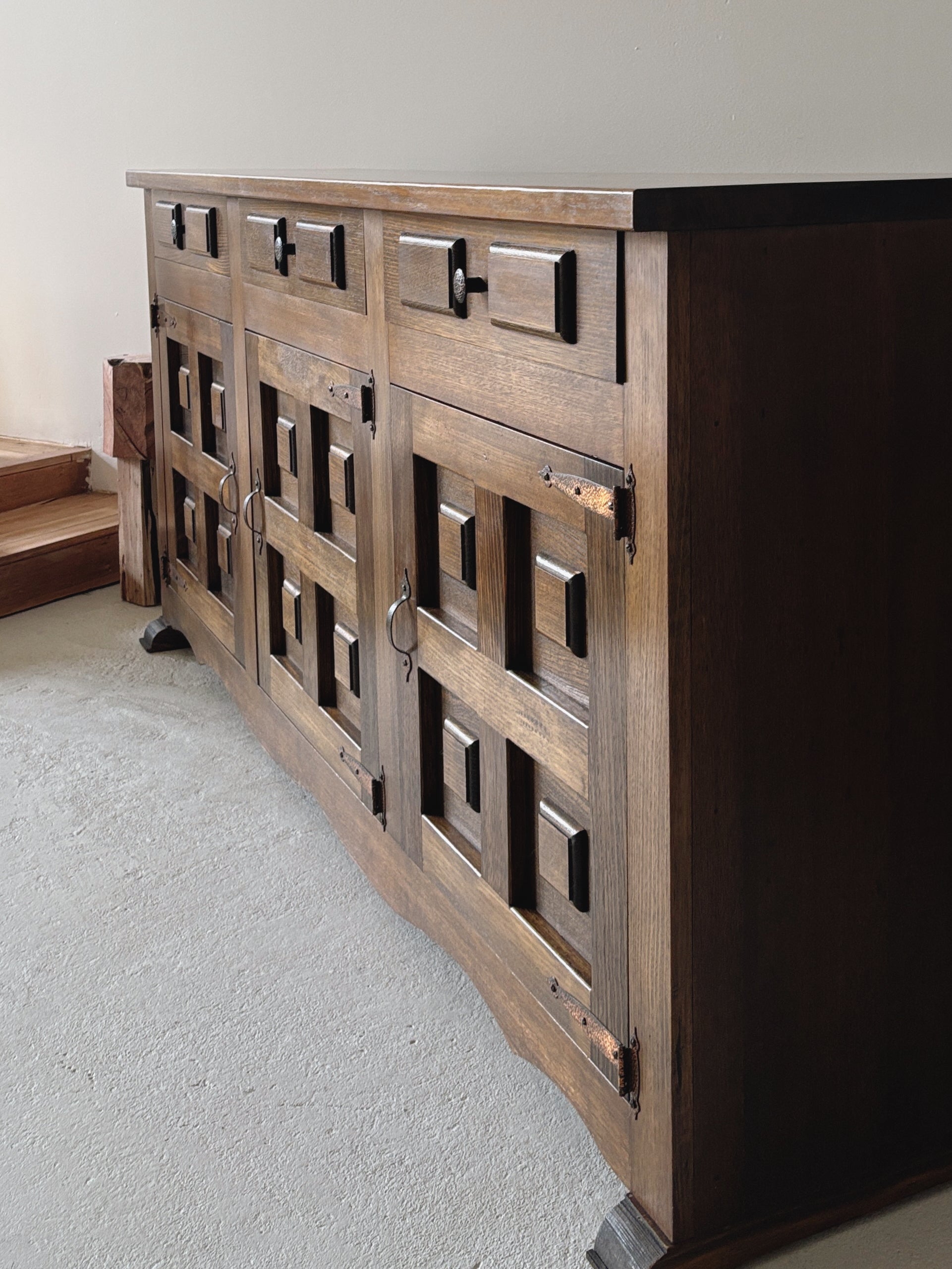 1970s Brutalist Walnut Sideboard