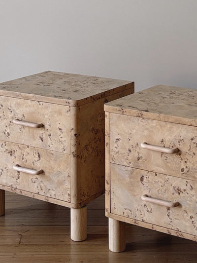 Light Burl bedside tables