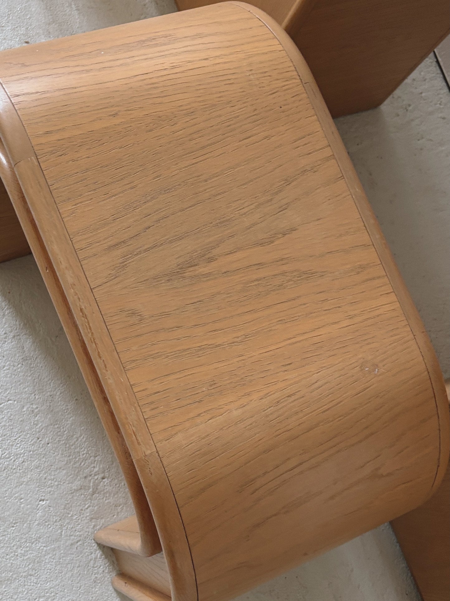 Custom 1980s Curved Oak Desk/Console