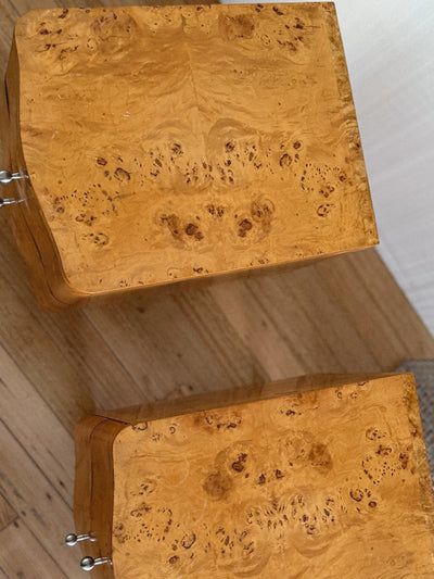 Wave Front Burl Bedside Tables