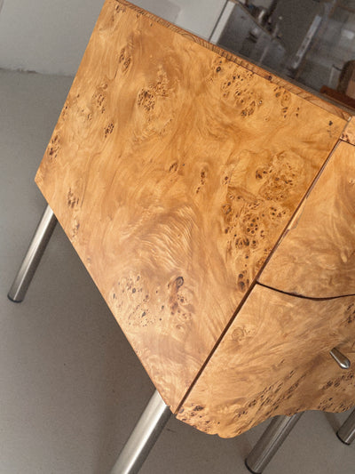 Curvy Burl Bedside Tables