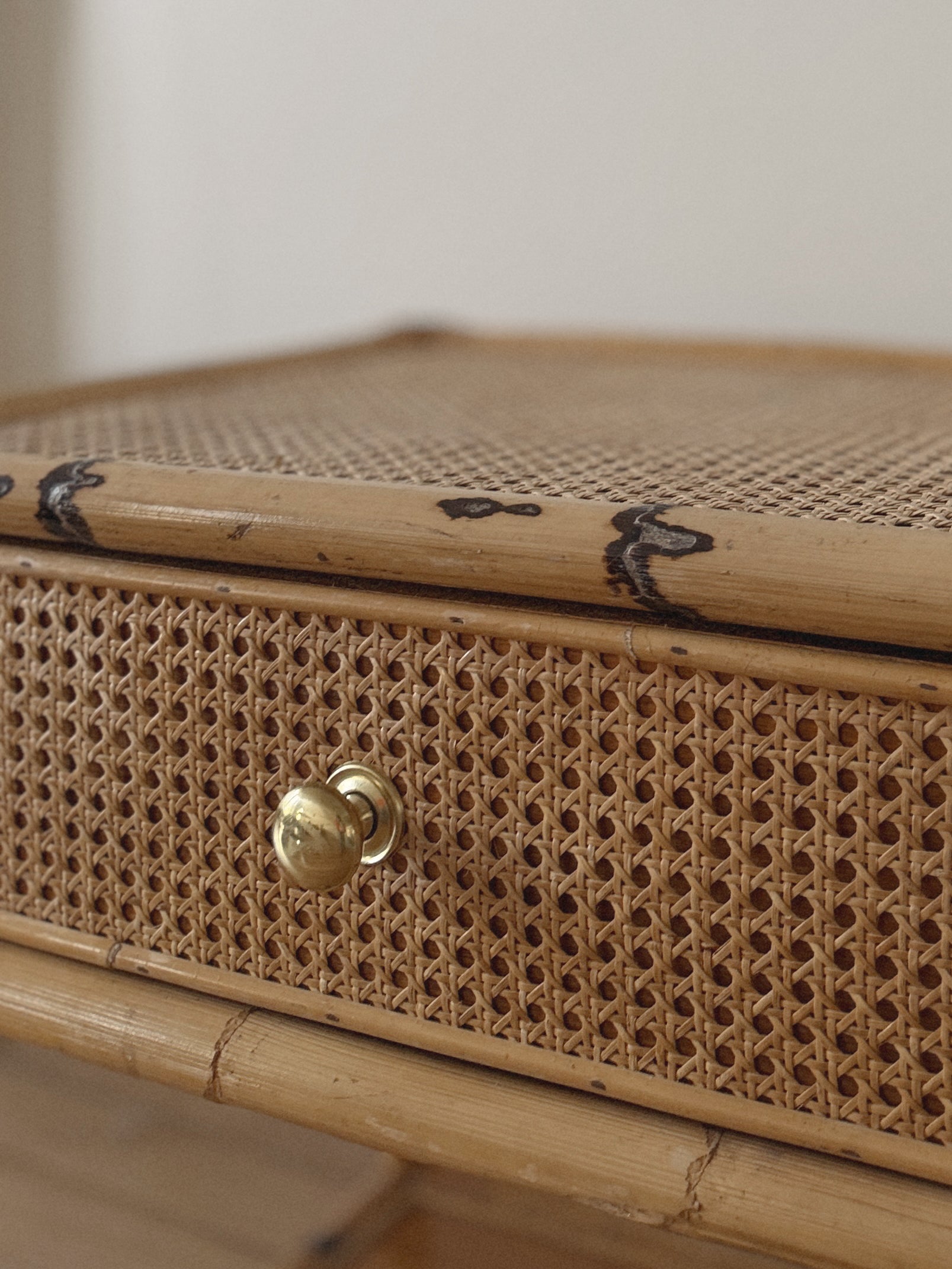 Vintage Rattan Side Tables