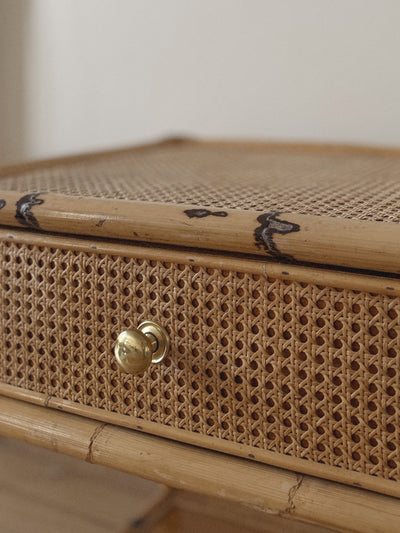 Vintage Rattan Side Tables