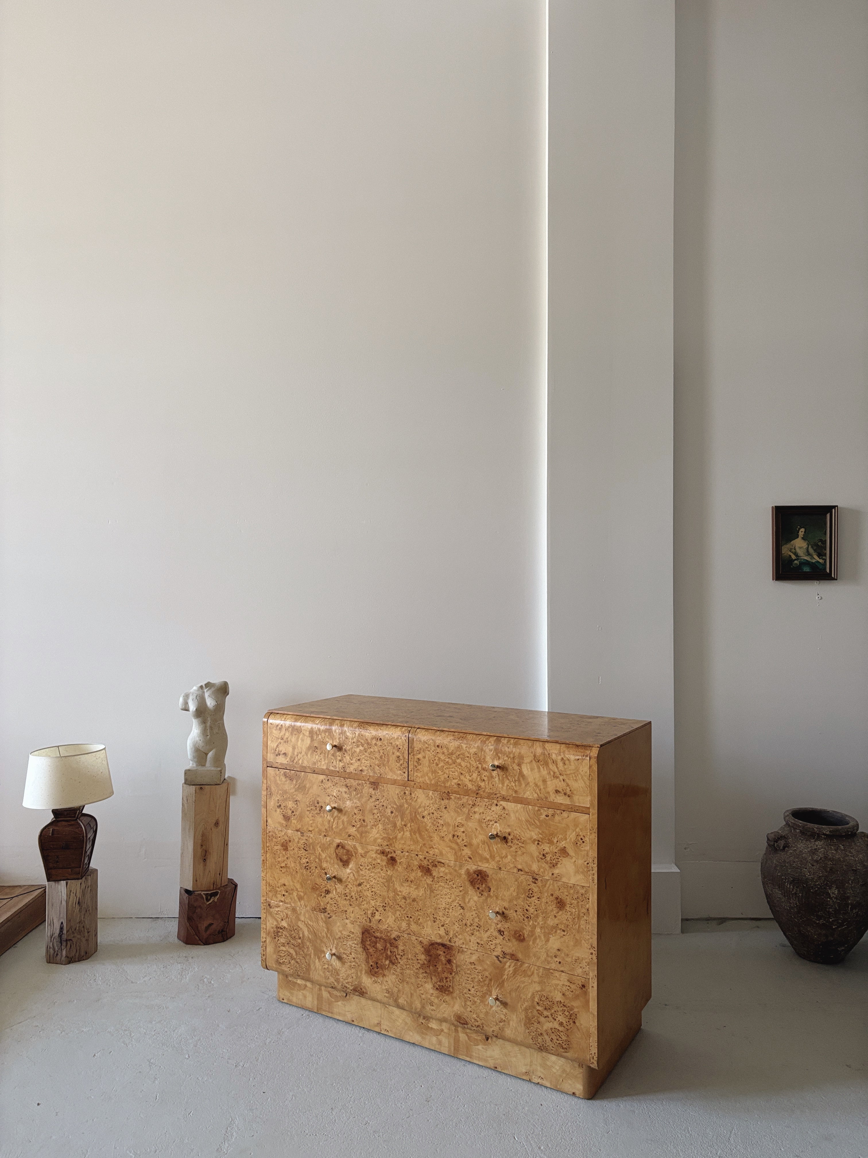 Curve Front Burl Drawers