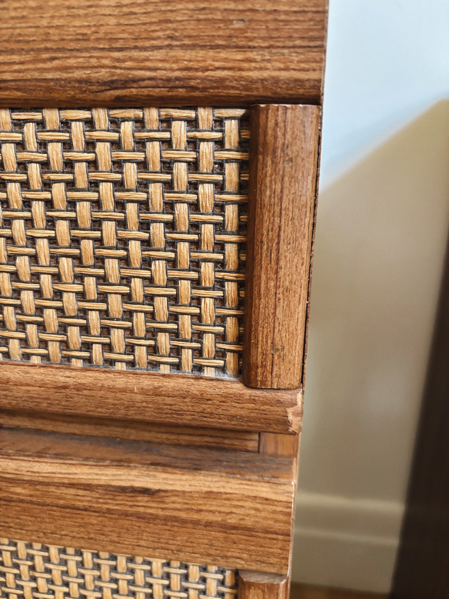 Vintage Rattan Bedside Tables