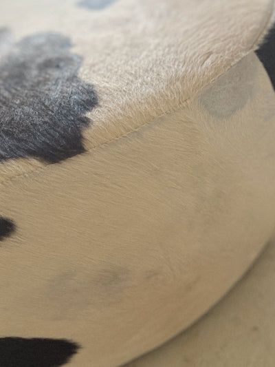 Round Cowhide Ottoman