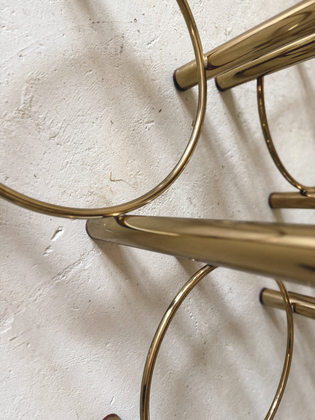 Set x 4 Leather + Gold Stools