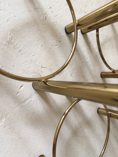 Set x 4 Leather + Gold Stools