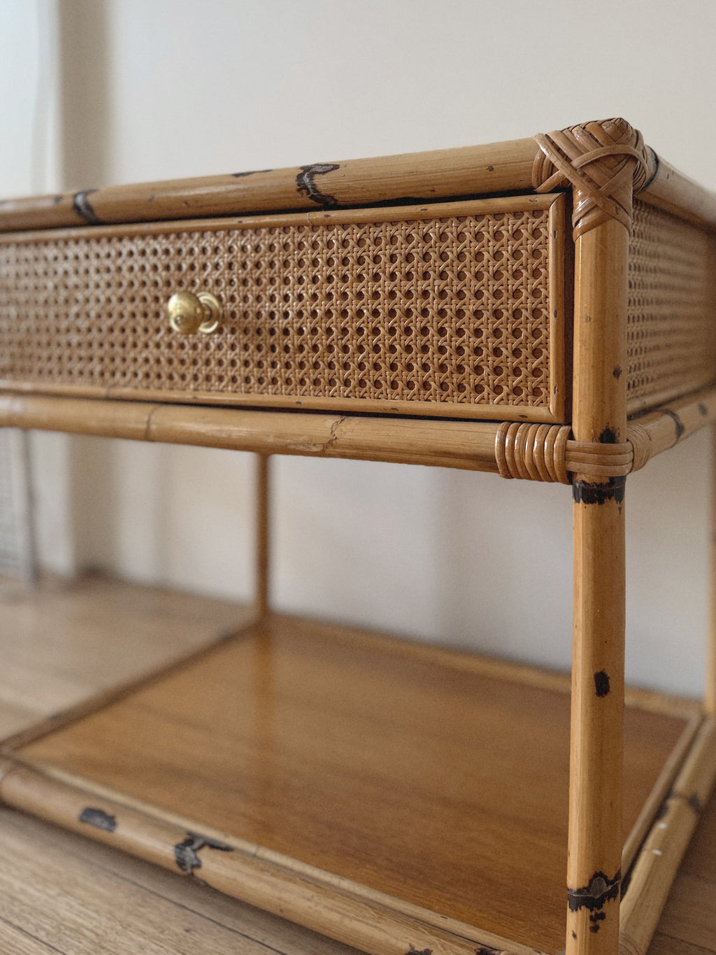 Vintage Rattan Side Tables