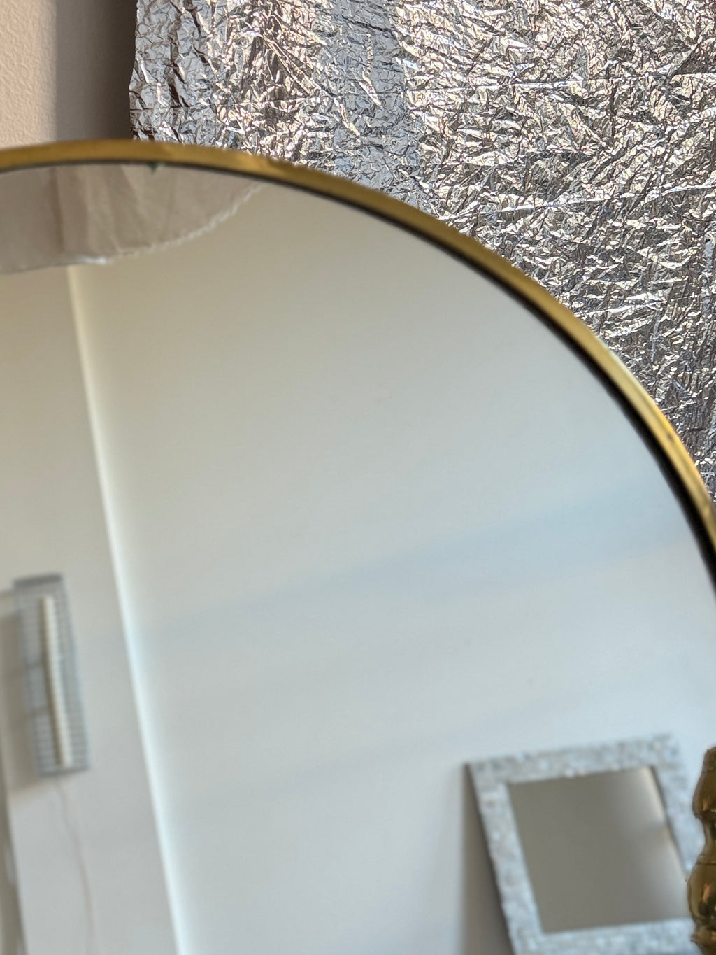 Vintage Brass Standing Mirror