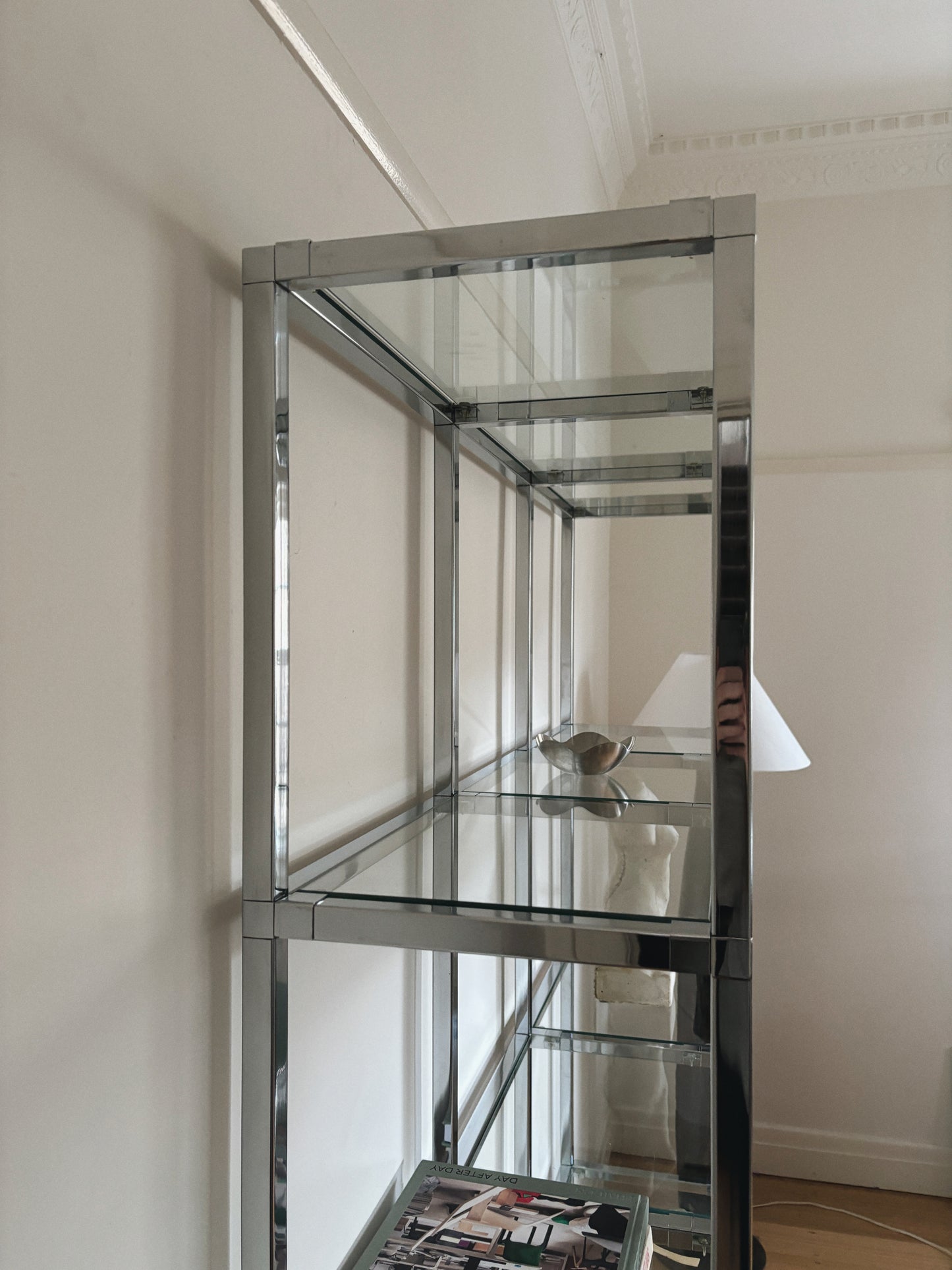 1990s Chrome Shelving Unit