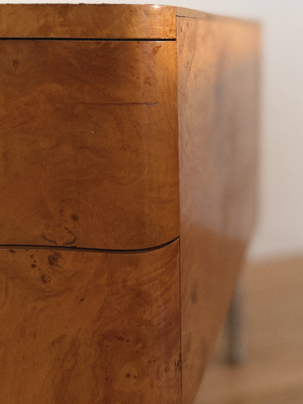 Wave Front Burl Bedside Tables