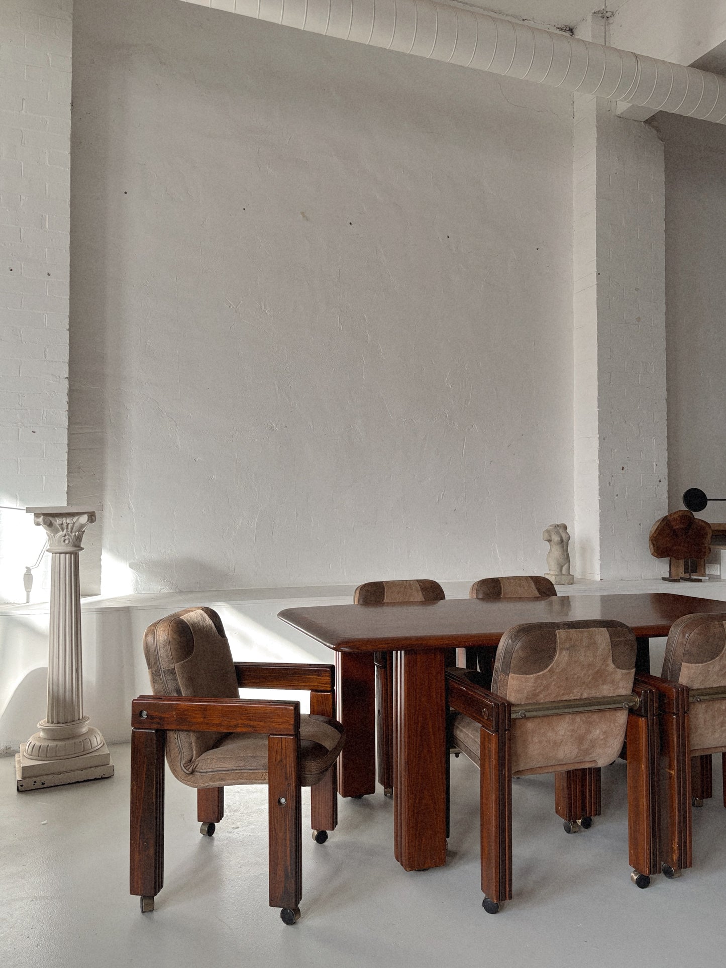 1970s Post + Rail 6 Seat Dining Setting
