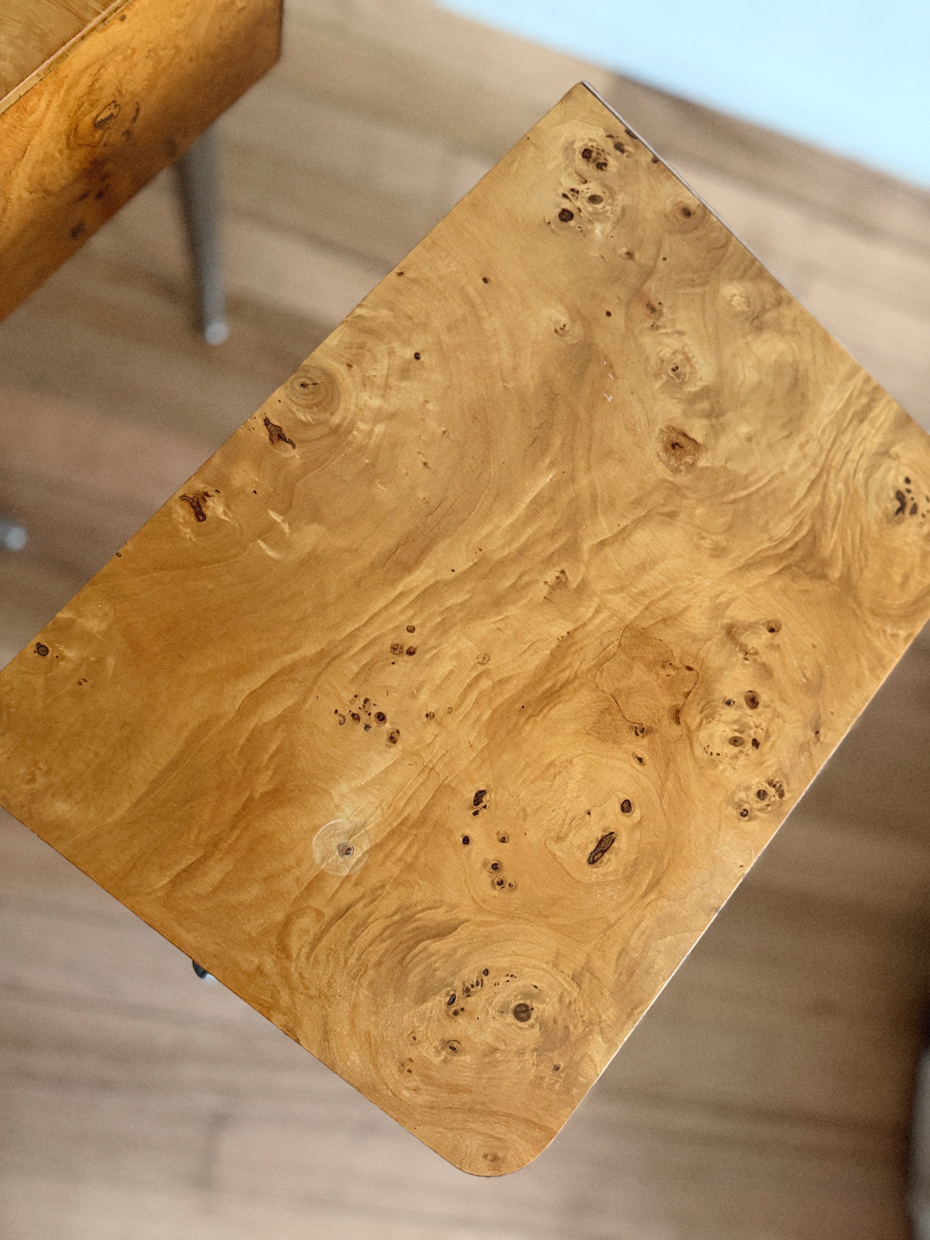 One Drawer Burl Bedside Tables