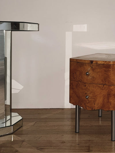 Wave Front Burl Bedside Tables