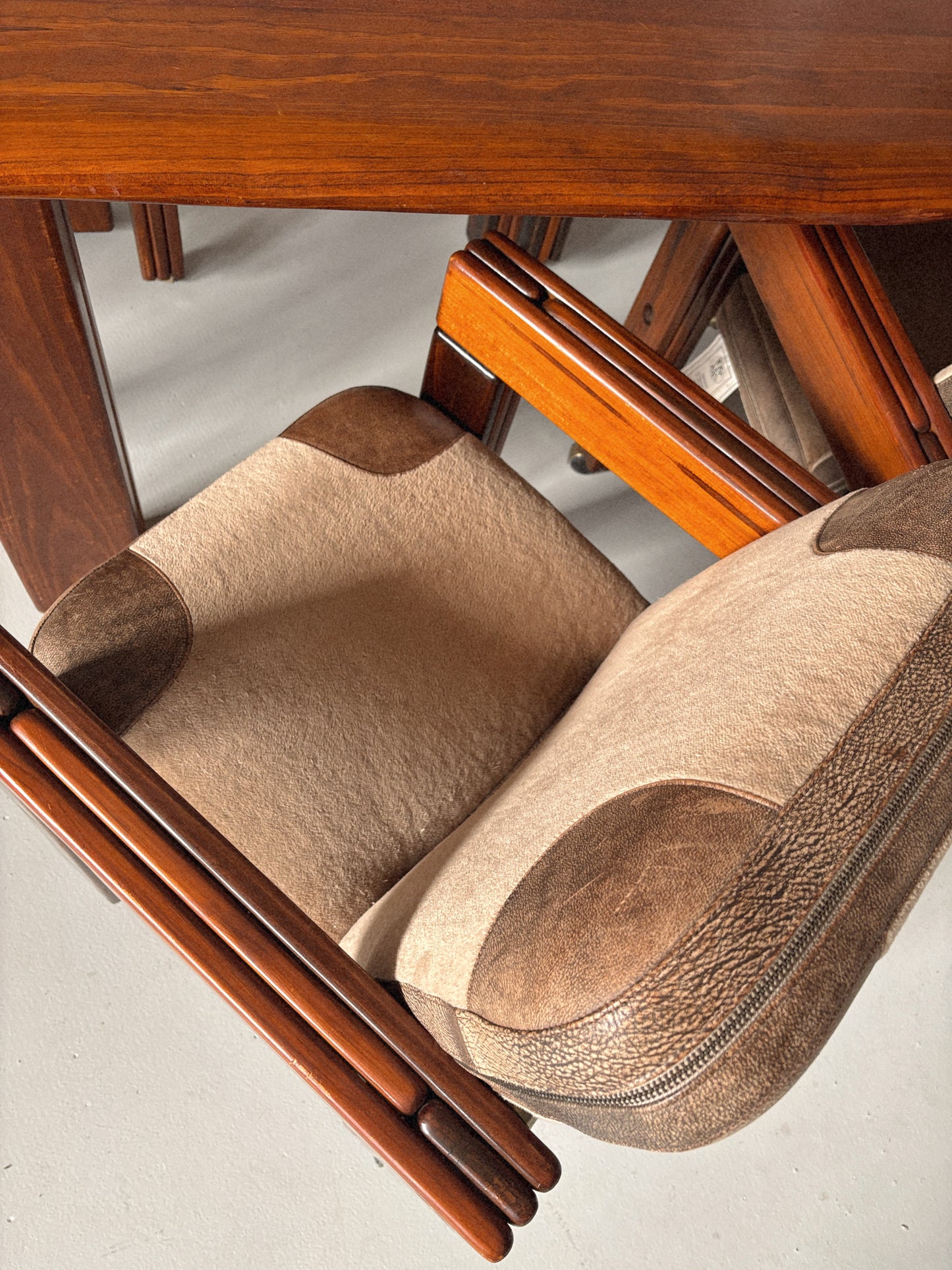 1970s Post + Rail 6 Seat Dining Setting