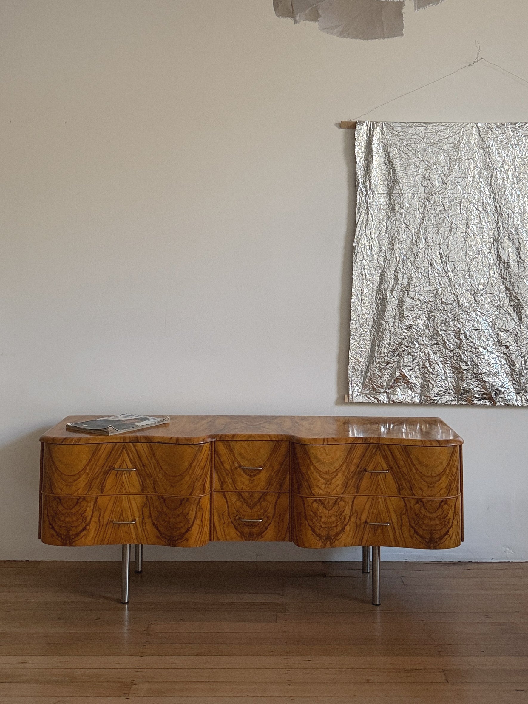 Walnut Burr Low Sideboard