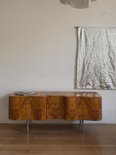 Walnut Burr Low Sideboard