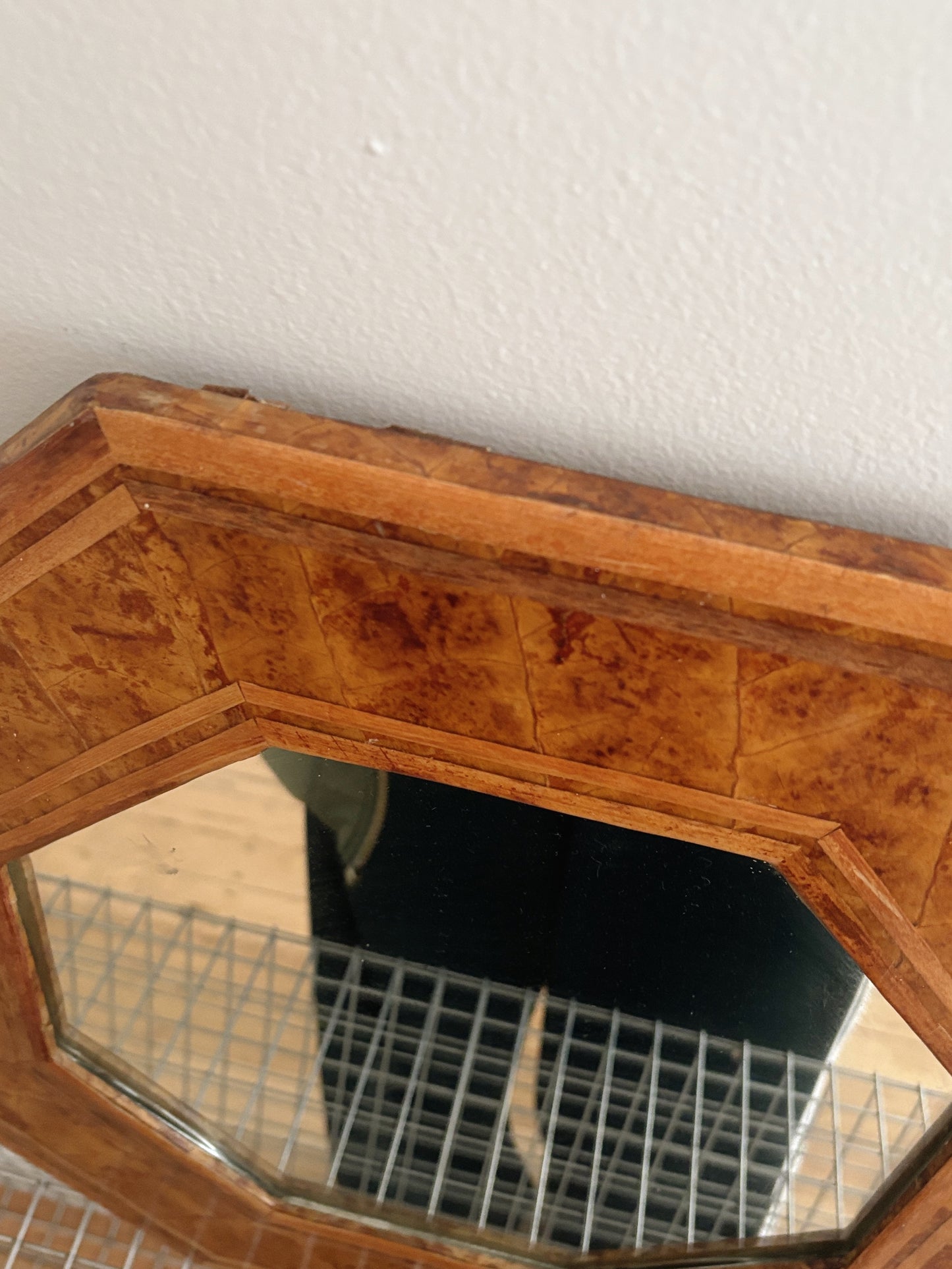 Burl Pattern Vintage Mirror