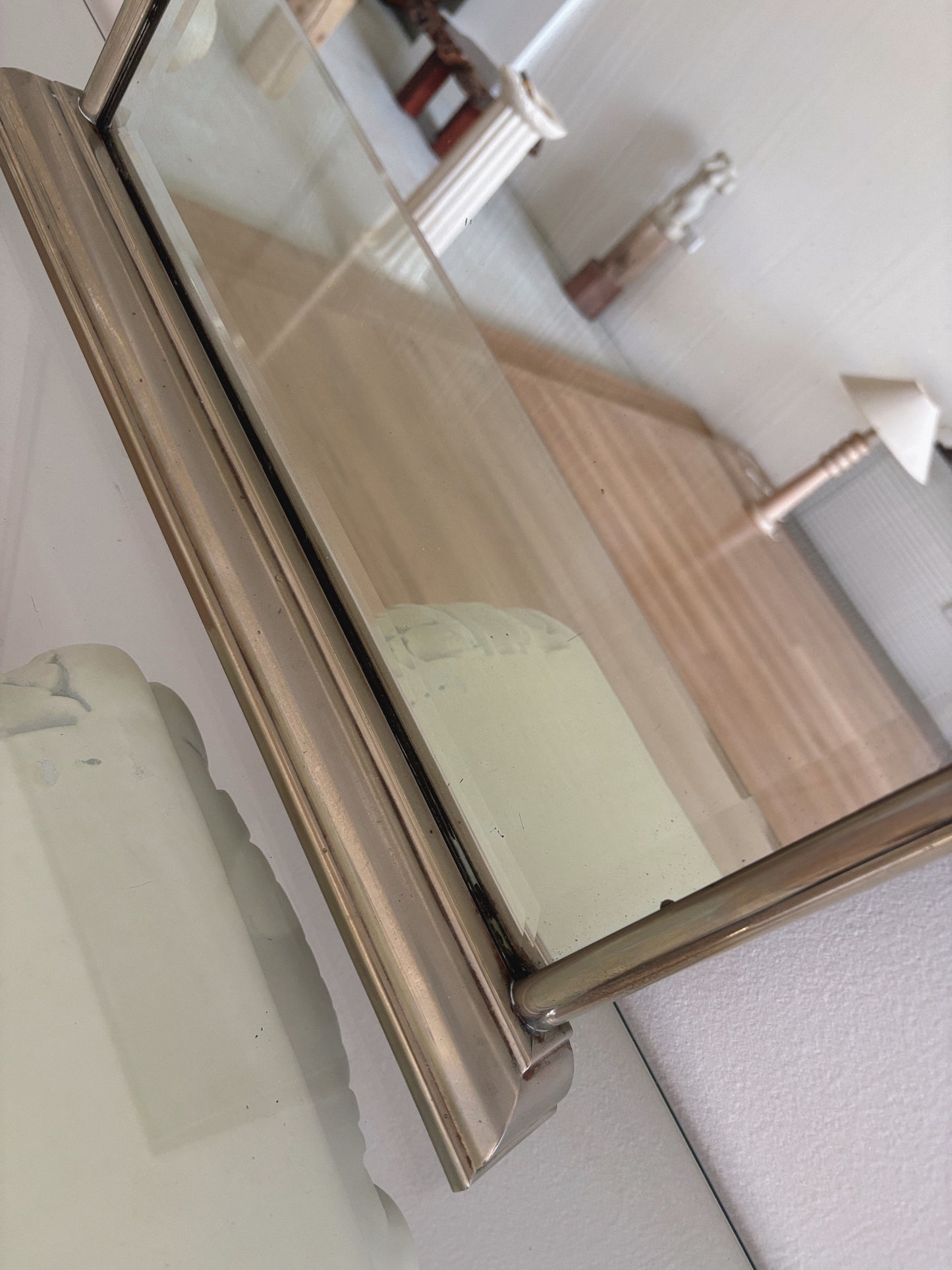 Vintage Silver Ledge Mirror