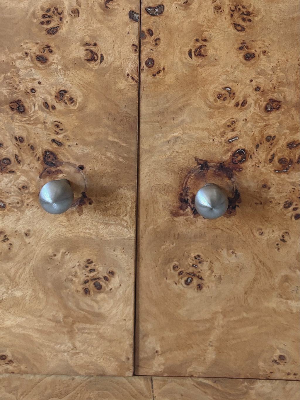 Cigar Leg Burl Bedside Tables