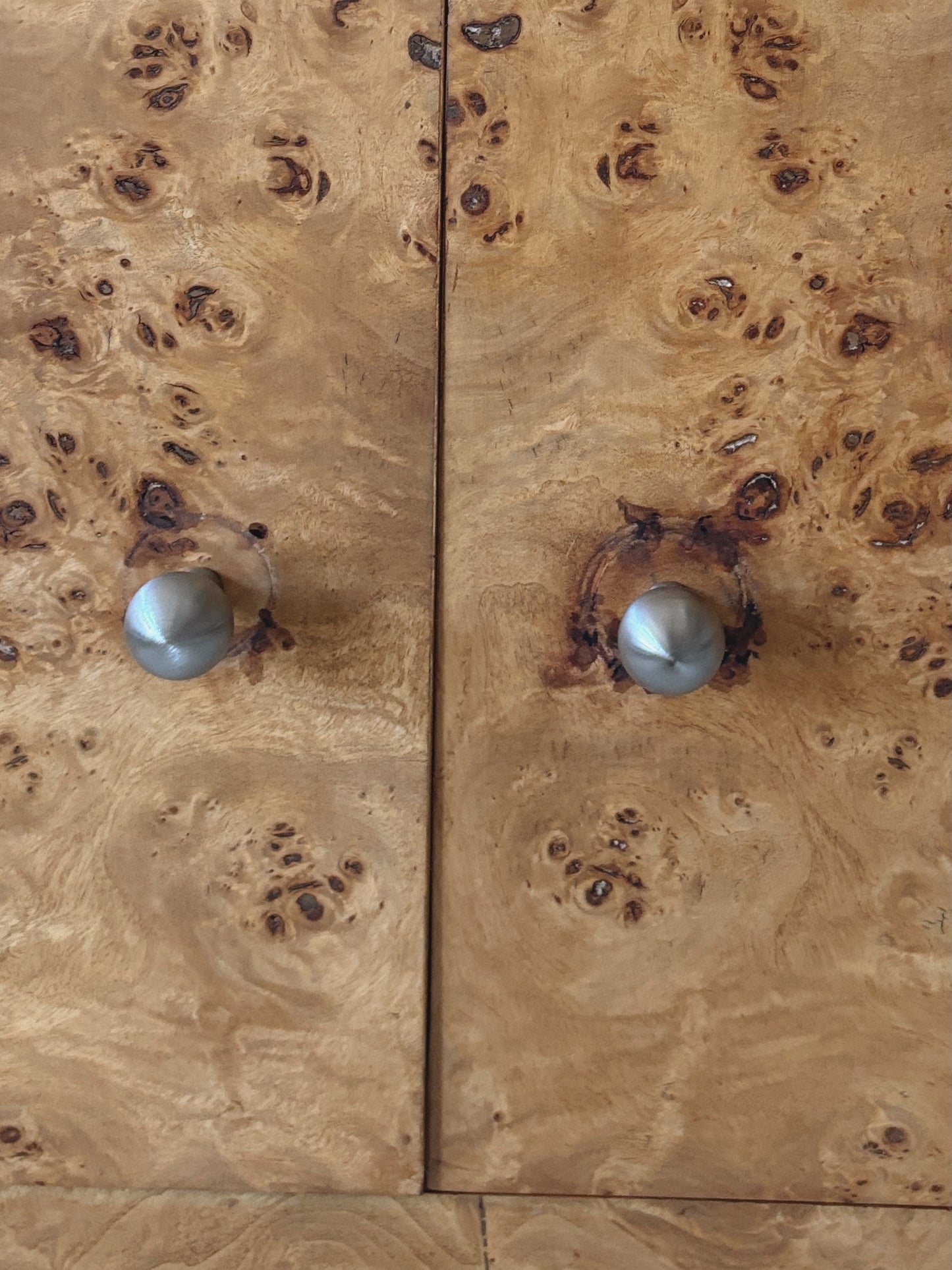 Cigar Leg Burl Bedside Tables