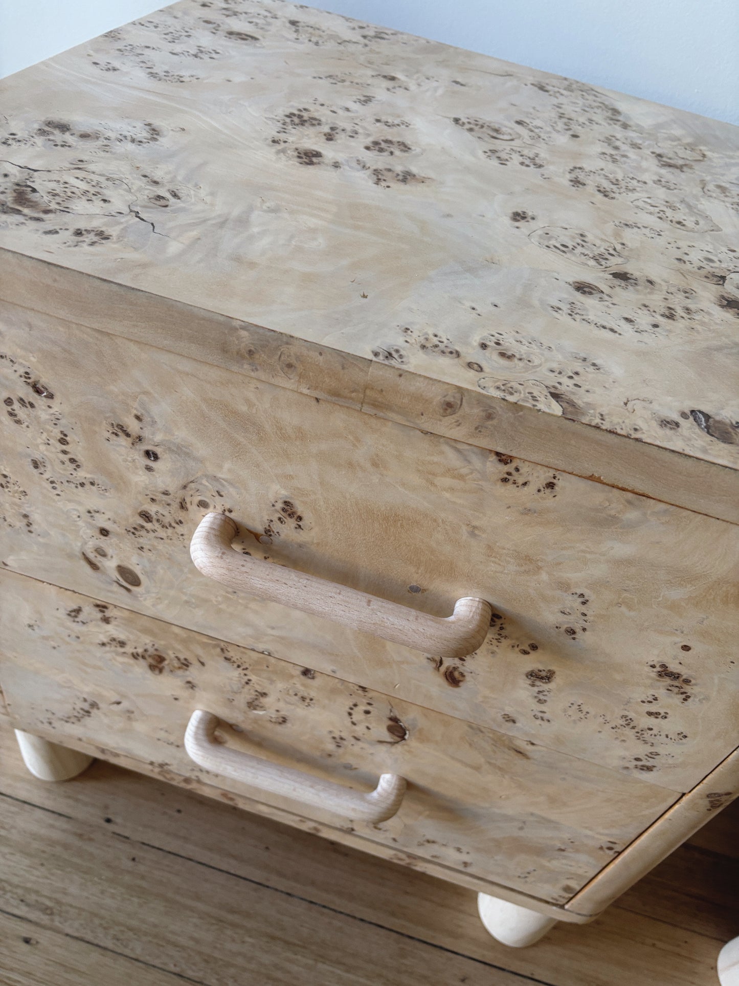 Light Burl bedside tables