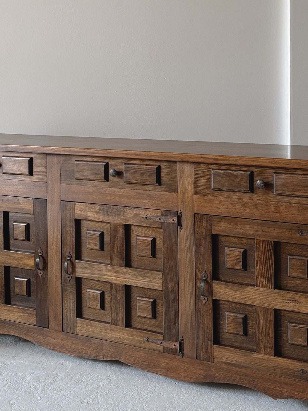 1970s Brutalist Walnut Sideboard