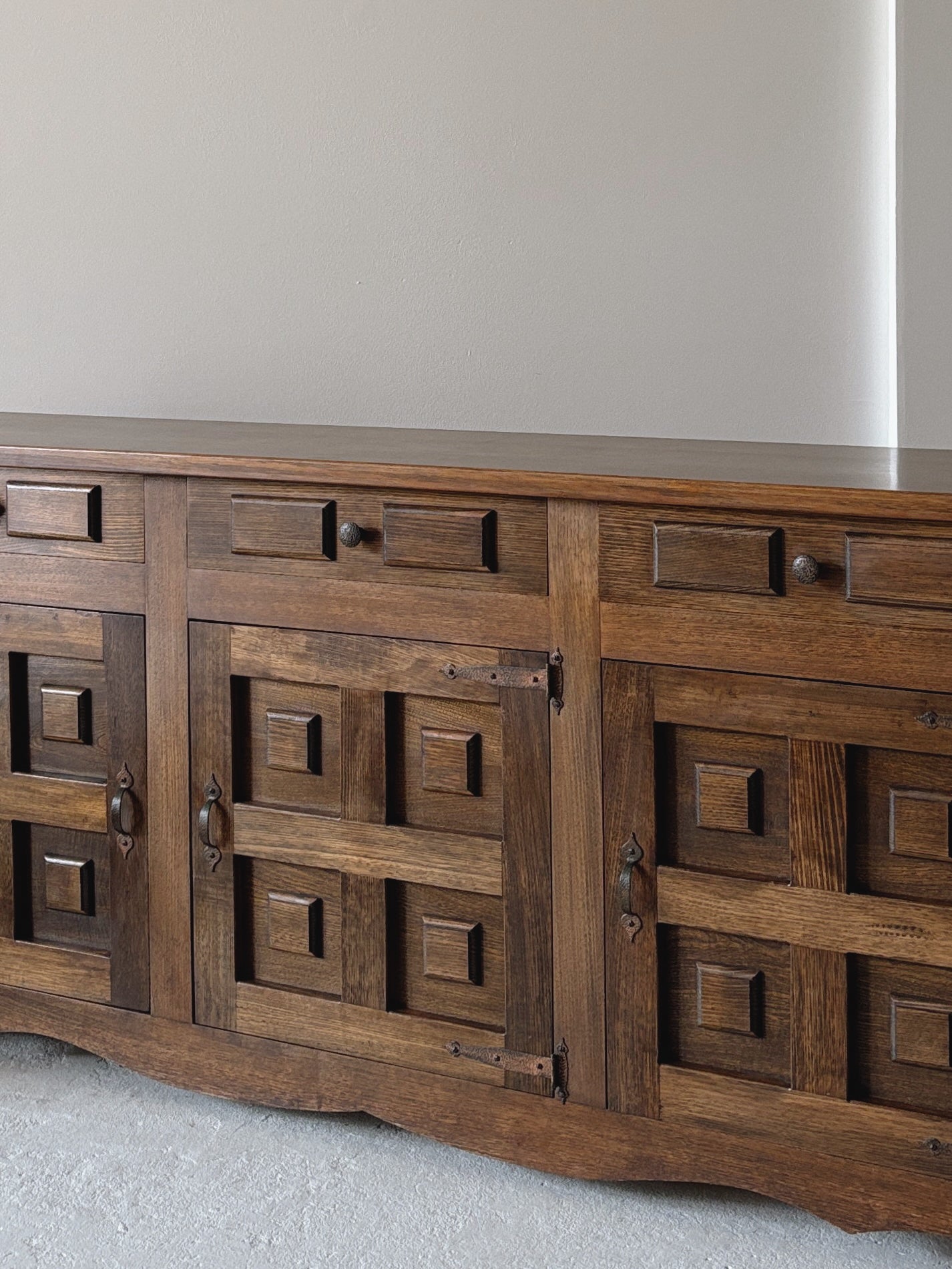 1970s Brutalist Walnut Sideboard