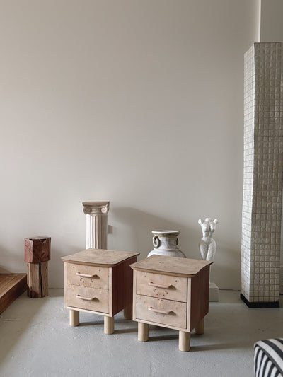 Petite Burl Bedside Tables